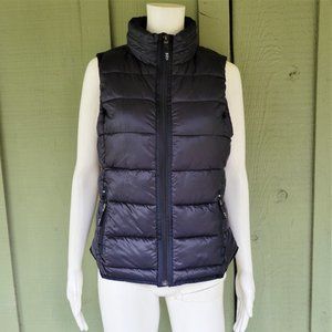 New MARC New York Navy Blue Packable Puffer Vest Small S w/ Bag